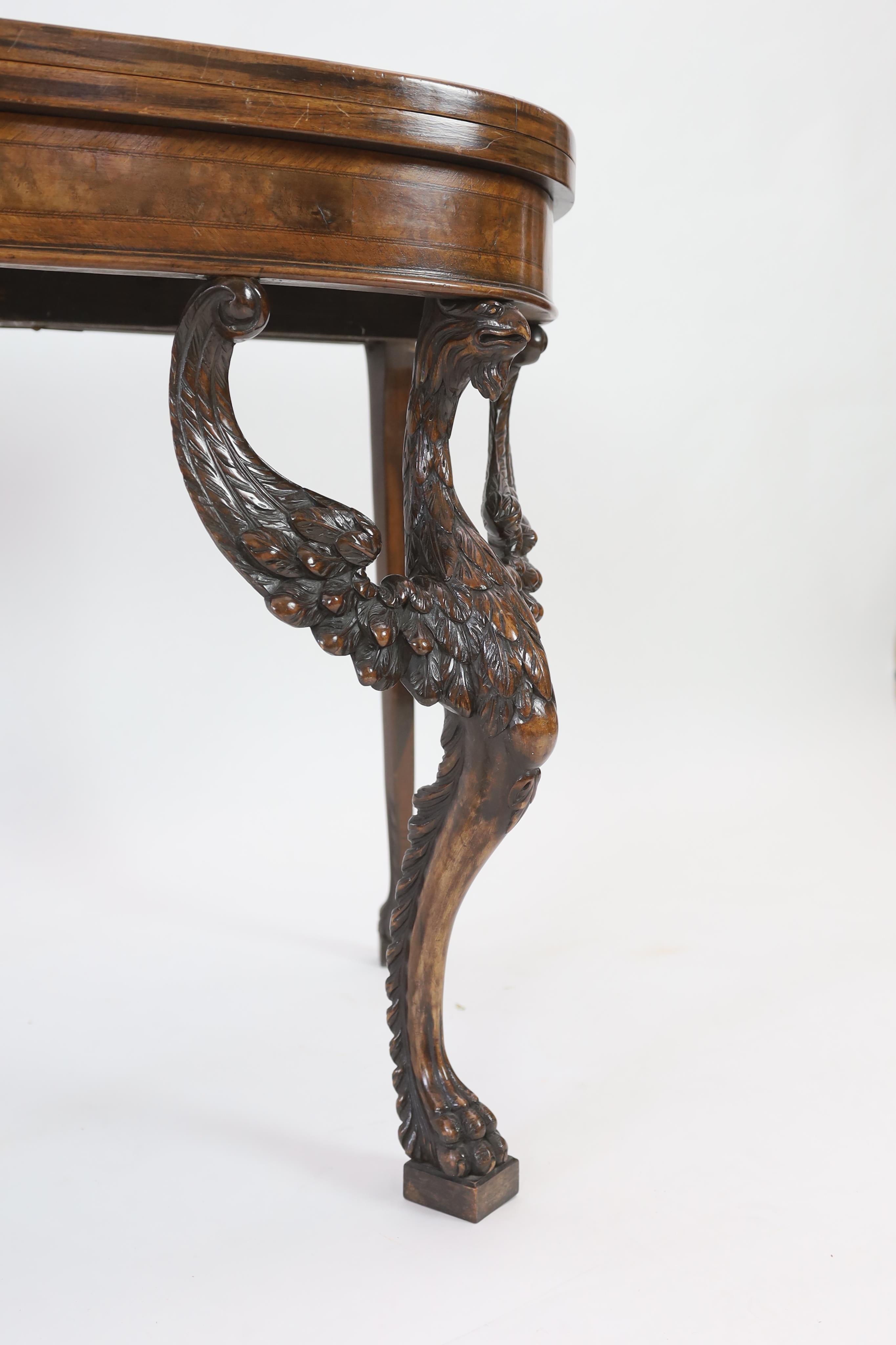 A mid 18th century style walnut card table